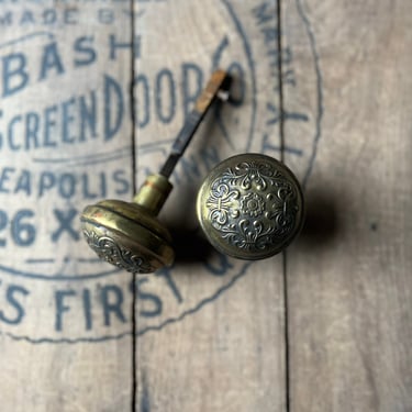 1890s Brass Door Knobs Salvaged Hardware F-22000 