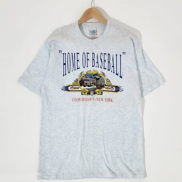 Vintage 1990's &quot;Home of Baseball&quot; Cooperstown New York T-Shirt Sz. L