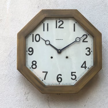 Large Ansonia Octagon Wall Clock, New Quartz Movement with Original Hands 