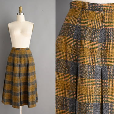Vintage 1950s Dress | Textured Wool High Waist Cozy Skirt | Small 