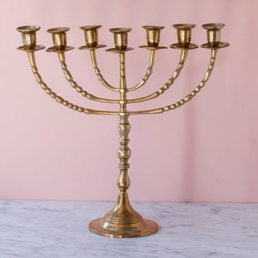 Large Brass Menorah - 14.5