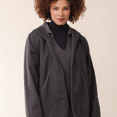 Quilted Hover Coat in Graphite