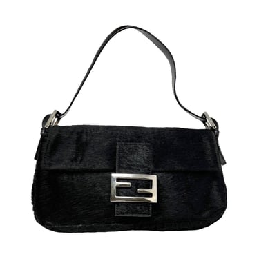 Fendi Black Calf-Hair Baguette Bag