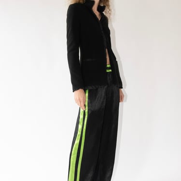 Boxing Pant in Black and Acid Green