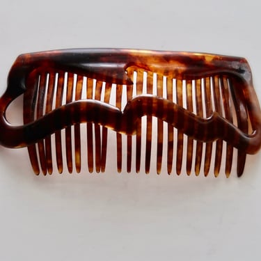 Antique Edwardian Art Nouveau Sculptural Fold Over Celluloid Hair Comb 