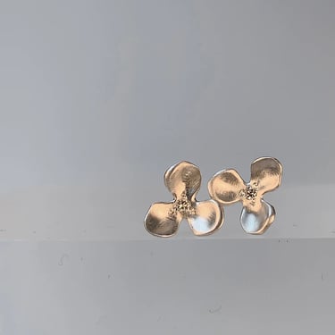 Trillium Earrings - Silver + Diamonds