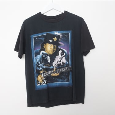 vintage STEVIE Ray VAUGHN guitar legend vintage 1991 memorial shredder vintage rock t-shirt tour t shirt -- size large 