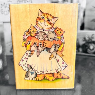 All Night Media 234H "Handful of Kittens" Wood Mounted Rubber Stamps Circa 1990s by LeChalet