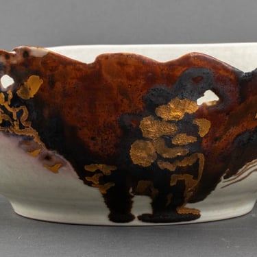 Abstract Glaze Porcelain Bowl