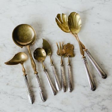 Collection of Brass & Silver Serving Pieces