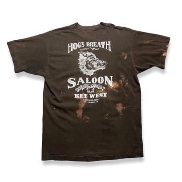 Vintage 1990s HOG'S BREATH SALOON T-Shirt ~ fits M to L  ~ Soft / Sun Faded / Worn-In ~ Motorcycle / Biker Tee ~ Single Stitch ~ Florida 