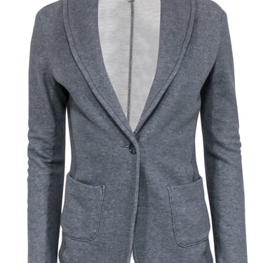 James Perse- Grey Knit Single Button Blazer Sz M