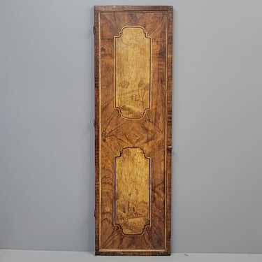 Antique French Faux Grain Painted Pine Pantry Door With Landscape Scenes