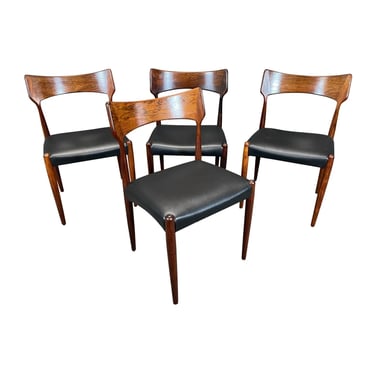 Set of 4 Vintage Danish Mid Century Modern Rosewood Dining Chairs by Bernhard Pedersen 