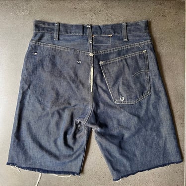 70s Distressed Levis Dark Wash Cutoff Jean Shorts 29 Waist 
