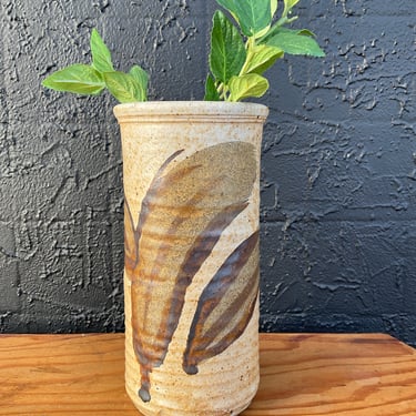 Studio Pottery Tan Vase