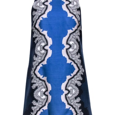 Tibi - Navy, Blue, &amp; Cream Print Silk Blend Dress Sz 2
