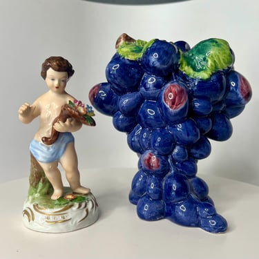 Italian Villa - Cherub and Grape Vase Gift Set 