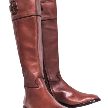 Tory Burch - Chestnut Brown Leather Riding Boots Sz 8