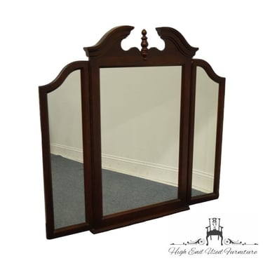 KINCAID FURNITURE Lenoir Collection Solid Cherry Traditional Style Tri-Fold Pediment Dresser Mirror 21-116 