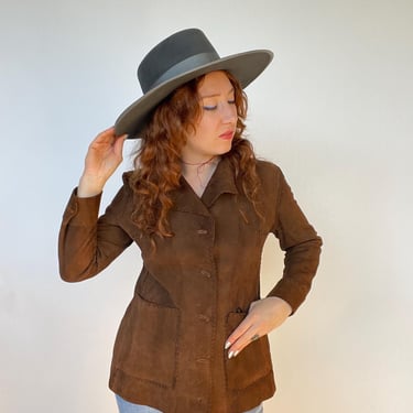 Vintage Hat Beaver Wool Felted Wide Brim Western 