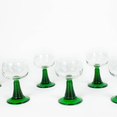 Set of 6 Vintage Roemer Cordial Glasses, Stemmed Etched Roemer Glassware, Vintage Barware 