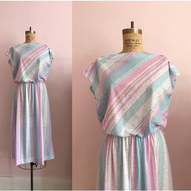 1980's Pastel Striped Errands Dress 