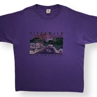 Vintage 90s San Antonio Texas Riverwalk Graphic Destination/Souvenir Style T-Shirt Size XL 