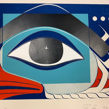Barry Herem 1981 Raven First Nations Serigraph Art Print Limited Edition Signed 