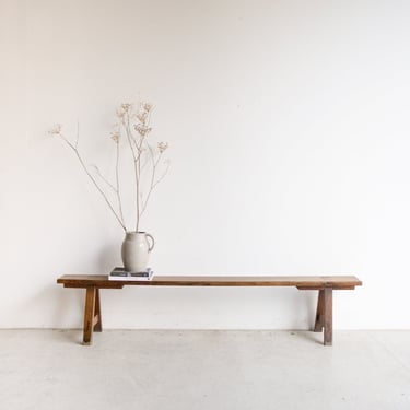 Vintage Farm Bench with Exposed Tenons
