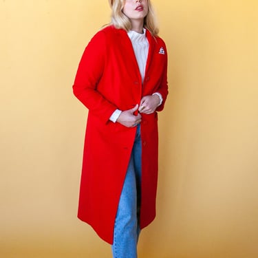 1970s Lady in Red Textured Jacket, sz. M