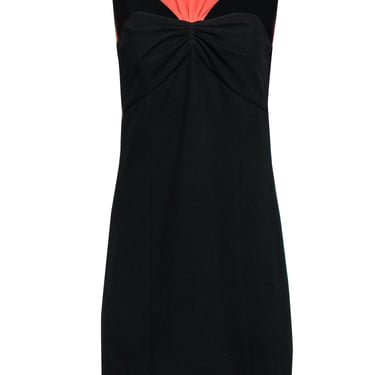 Shoshanna - Black &amp; Coral Colorblock Cocktail Dress w/ Shoulder Cutouts Sz 8