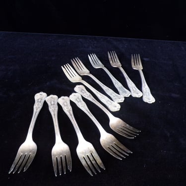 ws/(10) US Navy 7&quot; Silver Salad Forks, International Silver