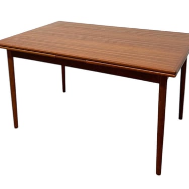 Free shipping within continental US- Vintage Danish Mid-century Modern Extendable Dining Table with Slide-Out Leaves 