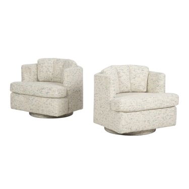 Pair of Harvey Probber Attributed Hexagonal Swivel Lounge Chairs