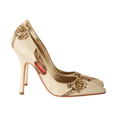 Roberto Cavalli Ivory Seahorse Heels