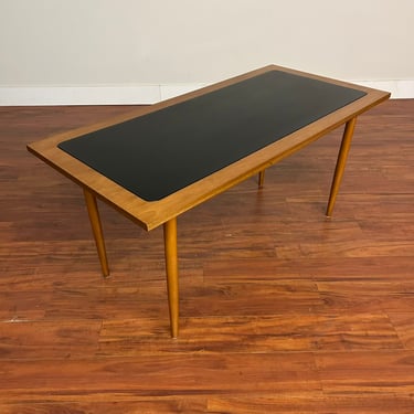Vintage Mid-Century Teak Vinyl Top Desk
