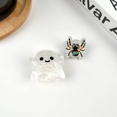 White Ghost Hair Claw,Halloween Hair Clip