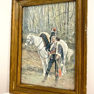 Francios Flameng - French Soldier / French Military Vintage Framed Art / France 