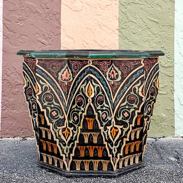 Colorful Black and Green Moroccan Style Side Table