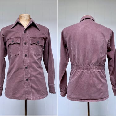 Vintage 1970s Levis Brown Brushed Cotton Field Jacket, Medium 42" Chest, VFG 