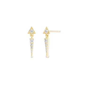 Summit Triangle Dangle Earrings - 18k Gold + Diamonds