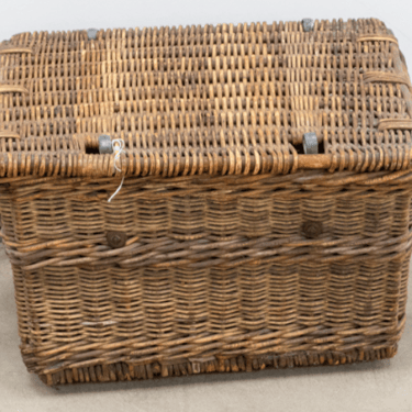 Vintage Woven-Twig Basket