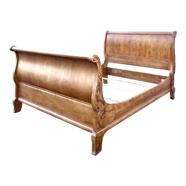 Ethan Allen Legacy French Country Carved Sleigh Bed - Full Size 