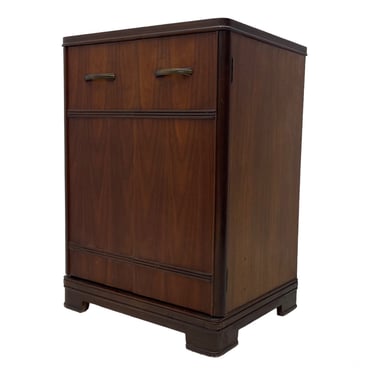 Free Shipping Within Continental US - Vintage Mid Century Modern Art Deco Cabinet Storage with Original Hardware 