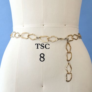 Hammered Gold Chain Belt