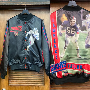 Vintage 1990’s Giants Lawrence Taylor NFL Football Bomber Jacket, 90’s Bomber Jacket, Vintage Sportswear, Vintage Clothing 