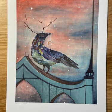 "Solitary Crow" Art Print