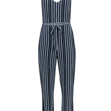 Rag & Bone - Navy & White Striped Sleeveless Jumpsuit w/ Tie Sz 0