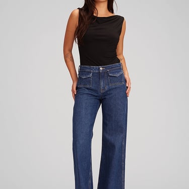 Romina Patch Pocket Wide Leg - Smooke Blue